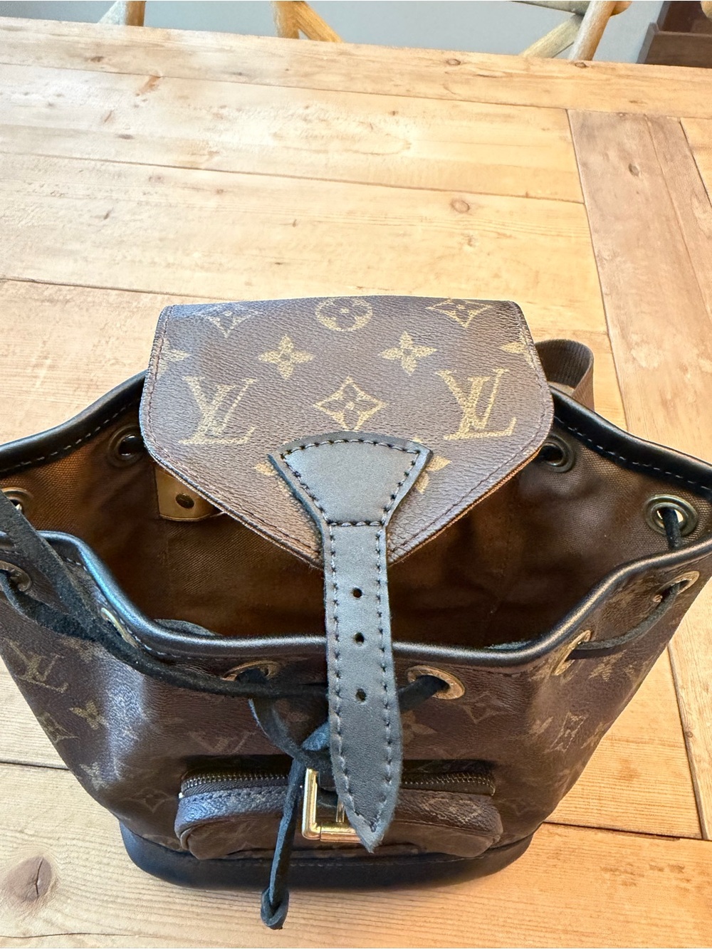 LV Monogram Drawstring Backpack by Vintage Boho Bags NEW - Picture 12 of 15